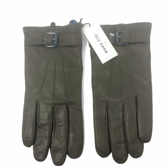 Cole Haan Other - New Cole Haan Olive Green Leather Gloves Size M